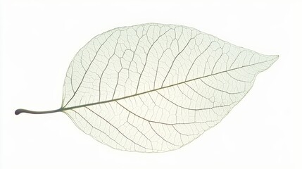 A soft, gentle depiction of a leaf's fragility, isolated on a white background to capture its delicate essence