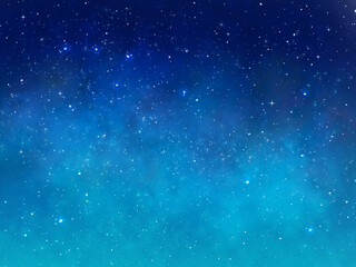 キラキラと輝く星空　青　イラスト素材