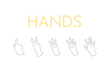 手　カウント　数字　右手　ハンドサイン　手の甲