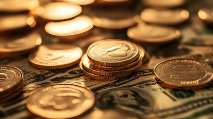 Gold Coins That Show Business Investment Growth,  Generative AI