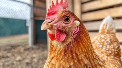 Close-Up of a Hen with Captivating Eyes