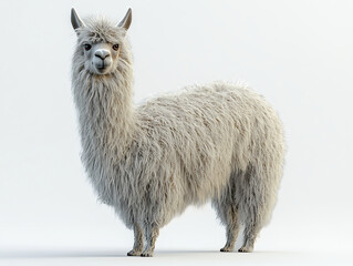 Fototapeta premium full-body llama, isolated on a white background