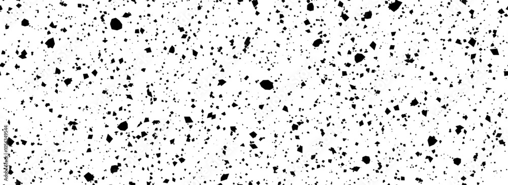 Poster black and white dotted seamless pattern. grunge dripped sprinkles, particles, dust or splashes wallp