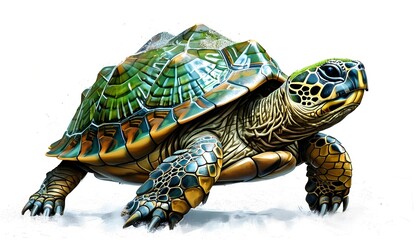 Obraz premium turtle on white background