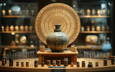 Fototapeta premium Acupuncture Ready: Needles on Display for Healing