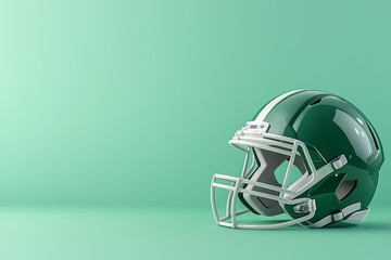 Fototapeta premium American football helmet. Backdrop with selective focus and copy space for text