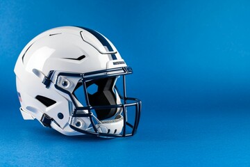 Fototapeta premium American football helmet. Backdrop with selective focus and copy space for text