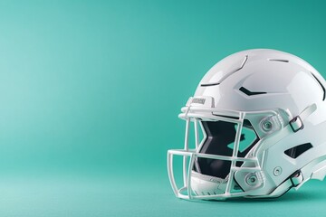 Fototapeta premium American football helmet. Backdrop with selective focus and copy space for text