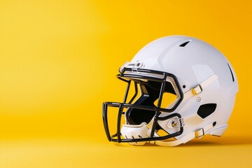 Fototapeta premium American football helmet. Backdrop with selective focus and copy space for text