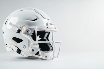 Naklejka premium American football helmet. Backdrop with selective focus and copy space for text