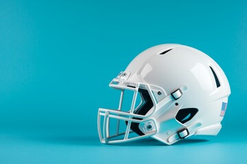 Fototapeta premium American football helmet. Backdrop with selective focus and copy space for text