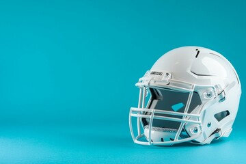 Fototapeta premium American football helmet. Backdrop with selective focus and copy space for text