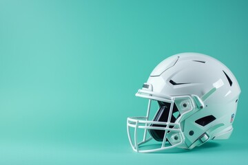 Fototapeta premium American football helmet. Backdrop with selective focus and copy space for text