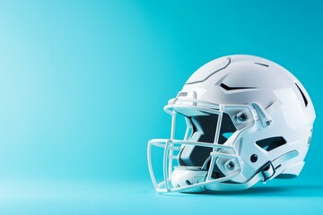Fototapeta premium American football helmet. Backdrop with selective focus and copy space for text