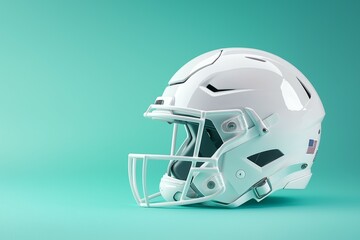 American football helmet. Backdrop with selective focus and copy space for text