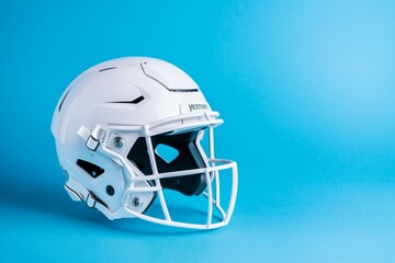 Fototapeta premium American football helmet. Backdrop with selective focus and copy space for text