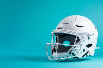 Fototapeta premium American football helmet. Backdrop with selective focus and copy space for text