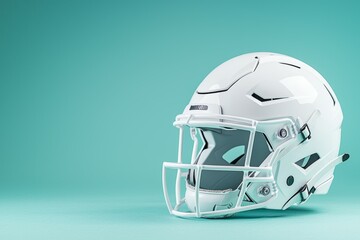 Fototapeta premium American football helmet. Backdrop with selective focus and copy space for text