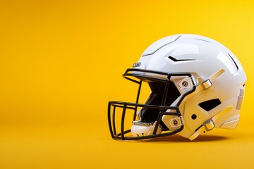 Fototapeta premium American football helmet. Backdrop with selective focus and copy space for text