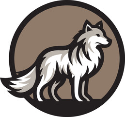 Wolf simple isolated logo design art