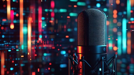 Studio Microphone with Neon Lights