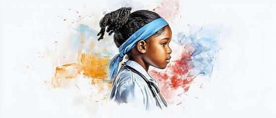 A young girl's determination embracing her future with confidence and resilience in the face of challenges