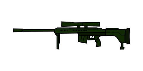 Cartoon Sniper Rifle Vector