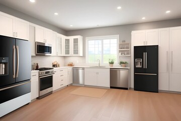 "Internet of Things concept in a home setting with smart devices communicating for optimized living