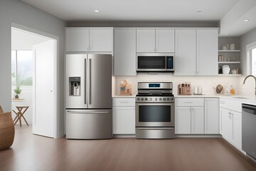 Connected smart home with IoT-enabled fridge, oven, and coffee maker for a seamless lifestyle