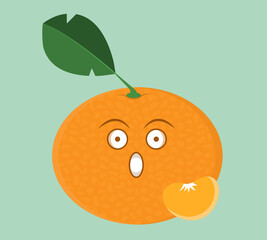 tangerine fruit vector illustration