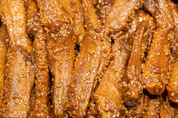 Delicious spiced duck wings with marinated sauce