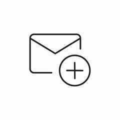 mail create plus icon sign vector