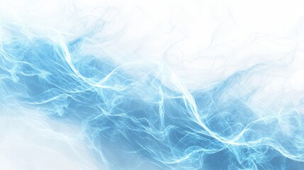 Obraz premium Artistic white surface displaying a striking electric blue wave of energy, with intricate glowing lines suggesting a futuristic and dynamic design