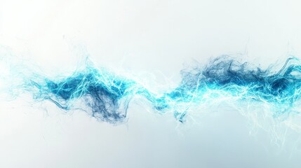 Artistic white surface featuring a vivid electric blue energy wave, with pulsating and flowing lines that evoke a sense of futuristic power and motion