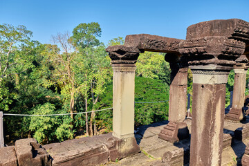 Siem Reap, Cambodia, 12 Jan 2024: Baphuon is a temple complex in the center of Angkor Thom, built...