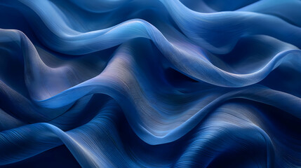 Fototapeta premium Abstract Blue 3D Wavy Lines Background