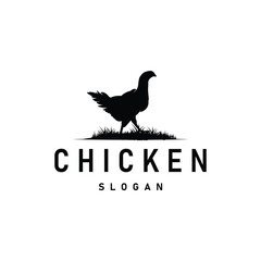 Chicken Logo, For Roast Chicken Restaurant, Farm Vector, Simple Minimalist Design For Restaurant Food Business
