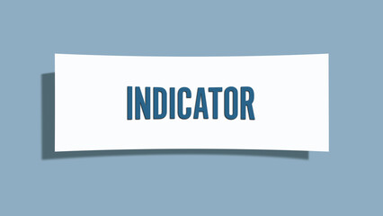 Indicator.. A card isolated on blue background.