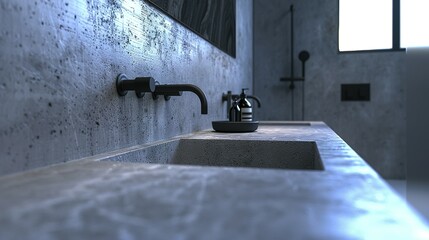 Close-up of a Modern Bathroom Sink and Faucet