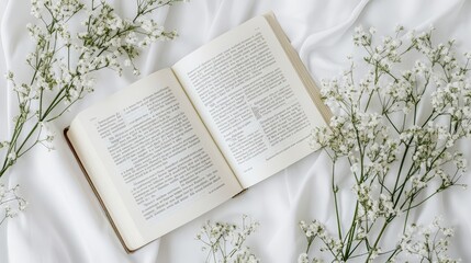 Clean white canvas featuring a book page with readable text, representing the clarity of publication and the enjoyment of reading in a straightforward way