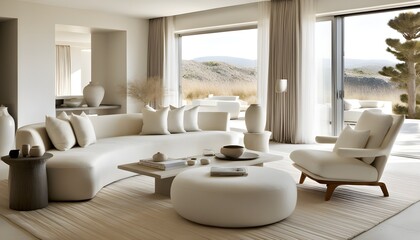 Cozy reading nook with an elegant wingback chair and fluffy pillows in a luxurious setting