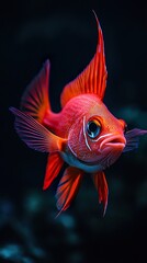 Fototapeta premium Vibrant Red Fish in Underwater Paradise