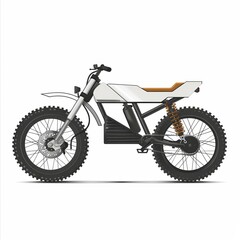 Fototapeta premium White Electric Dirt Bike Motorcycle Design Illustration
