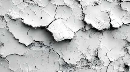 Fototapeta premium Cracked White Surface Texture Background