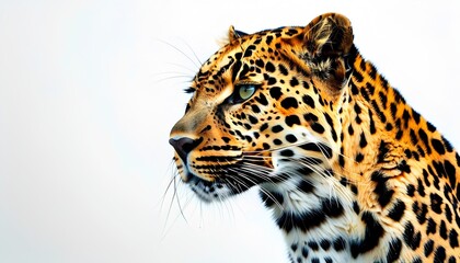 Fototapeta premium leopard on white background