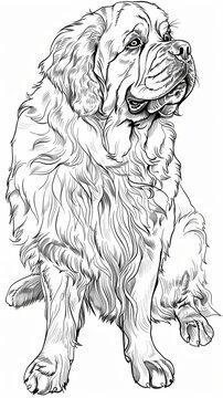 recommend clip art: Line Art Illustration of a Newfoundland Dog