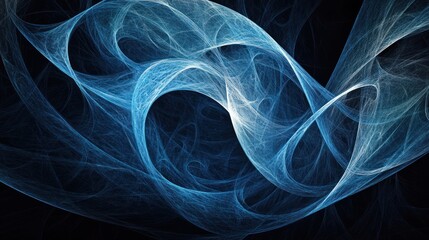 Abstract Blue and White Swirling Pattern