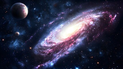 Vibrant Galaxy View with Swirling Stars