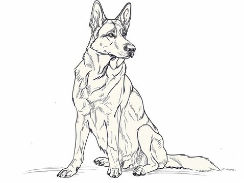 recommend clip art: German Shepherd Dog Line Art Illustration
