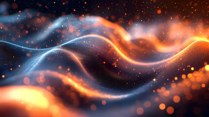 Abstract 3D Background with Blue and Orange Glow